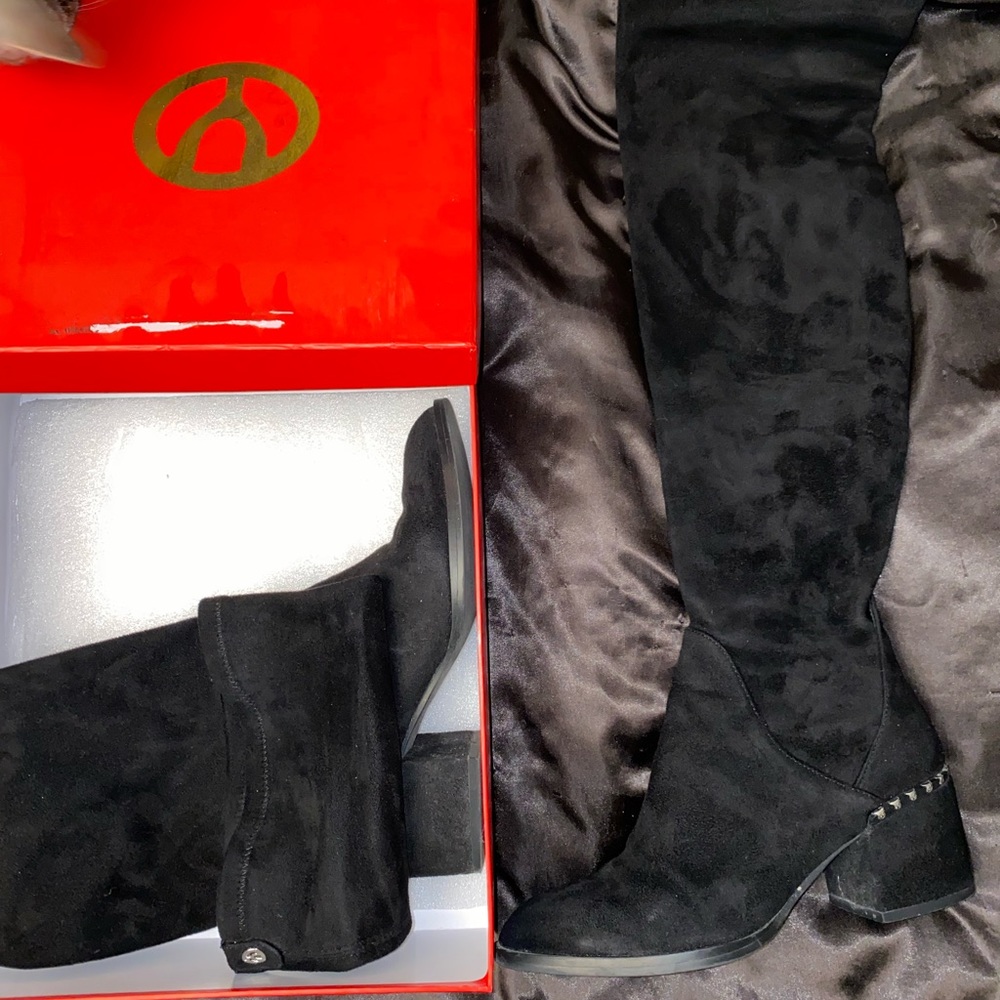 Wishbone collection thigh-high suede boots
